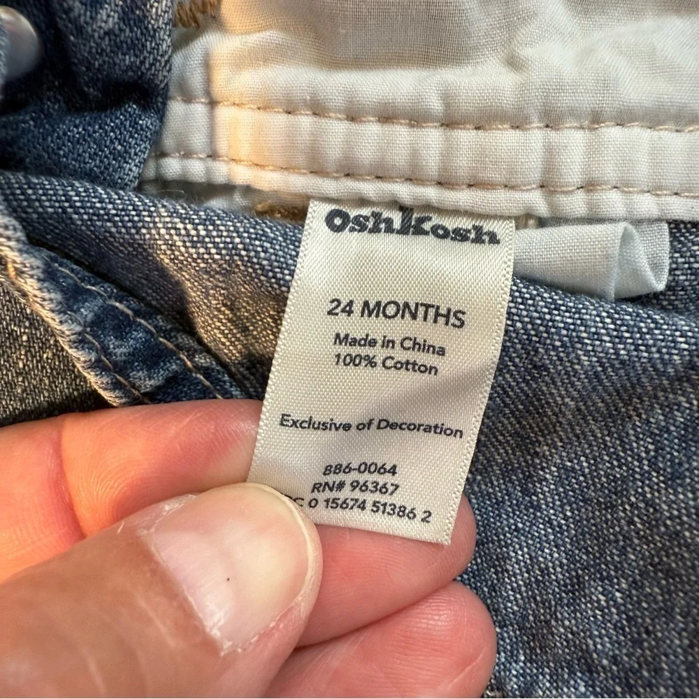Vintage OshKosh Denim Overall girls happy nature Heart Embroidery size 24 mo